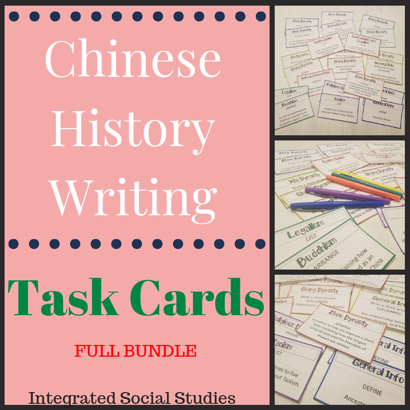 Chinese History Writing Task Cards Bundle 2