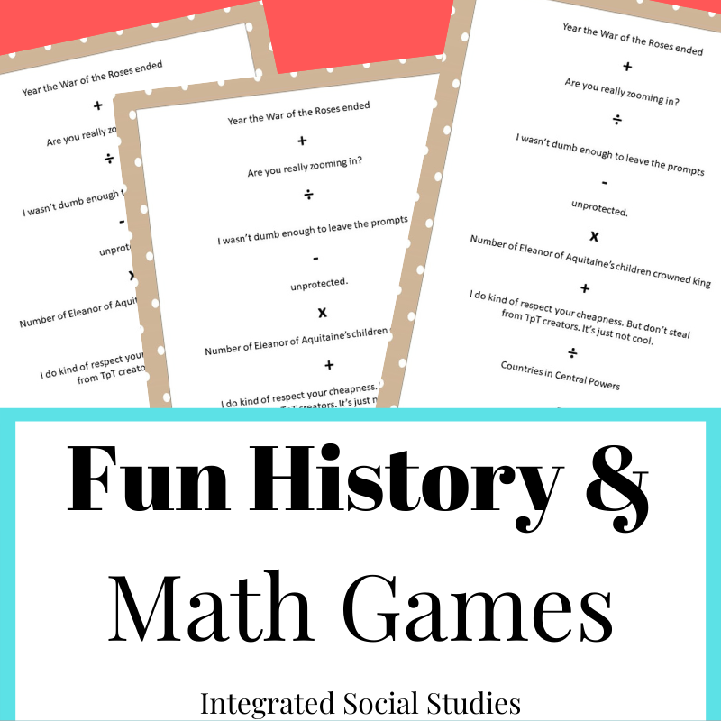 Fun History & Math Game – Integrated Social Studies
